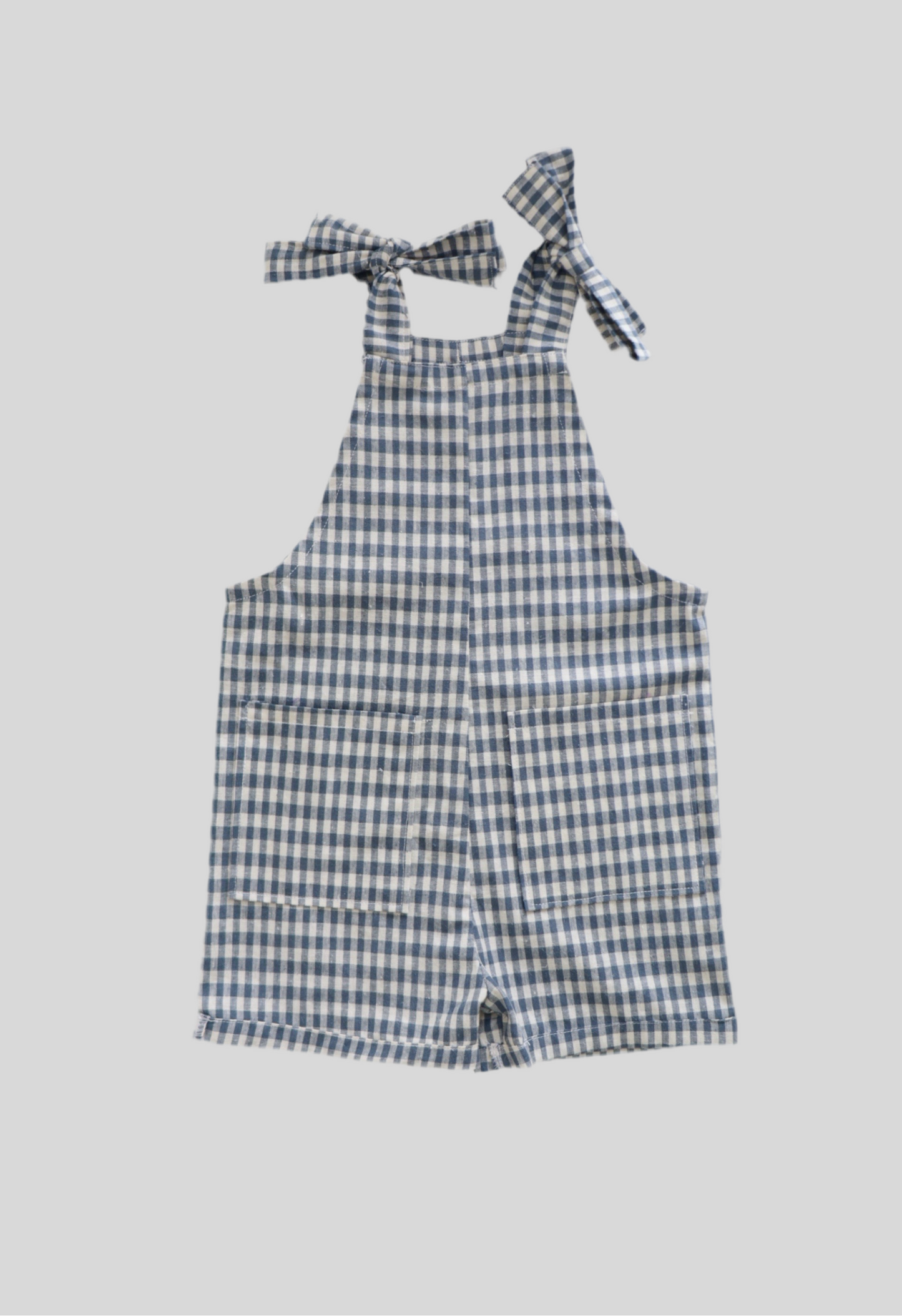 Little Dungarees with ties - Blue Check