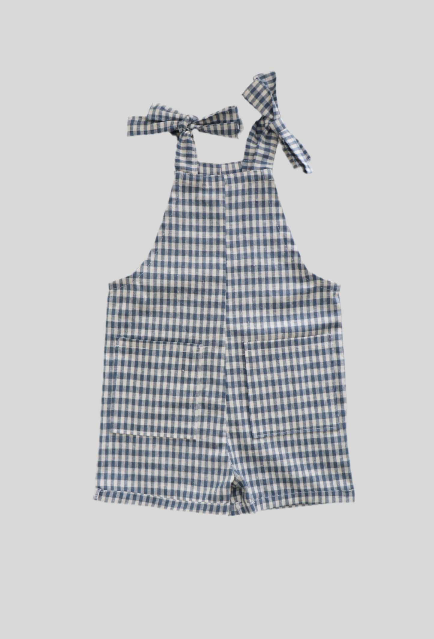 Little Dungarees with ties - Blue Check