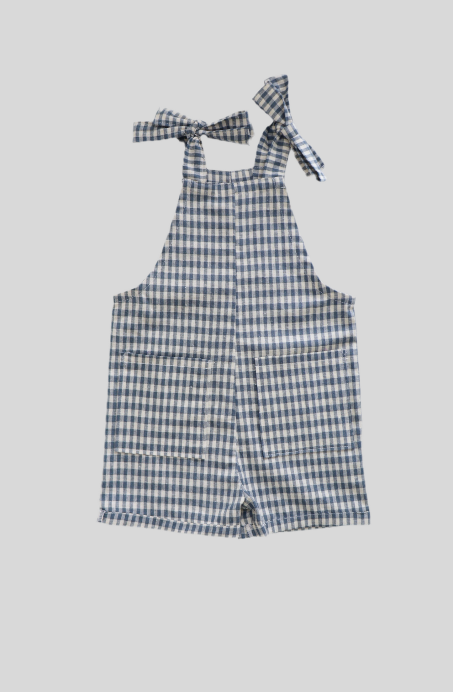 Little Dungarees with ties - Blue Check