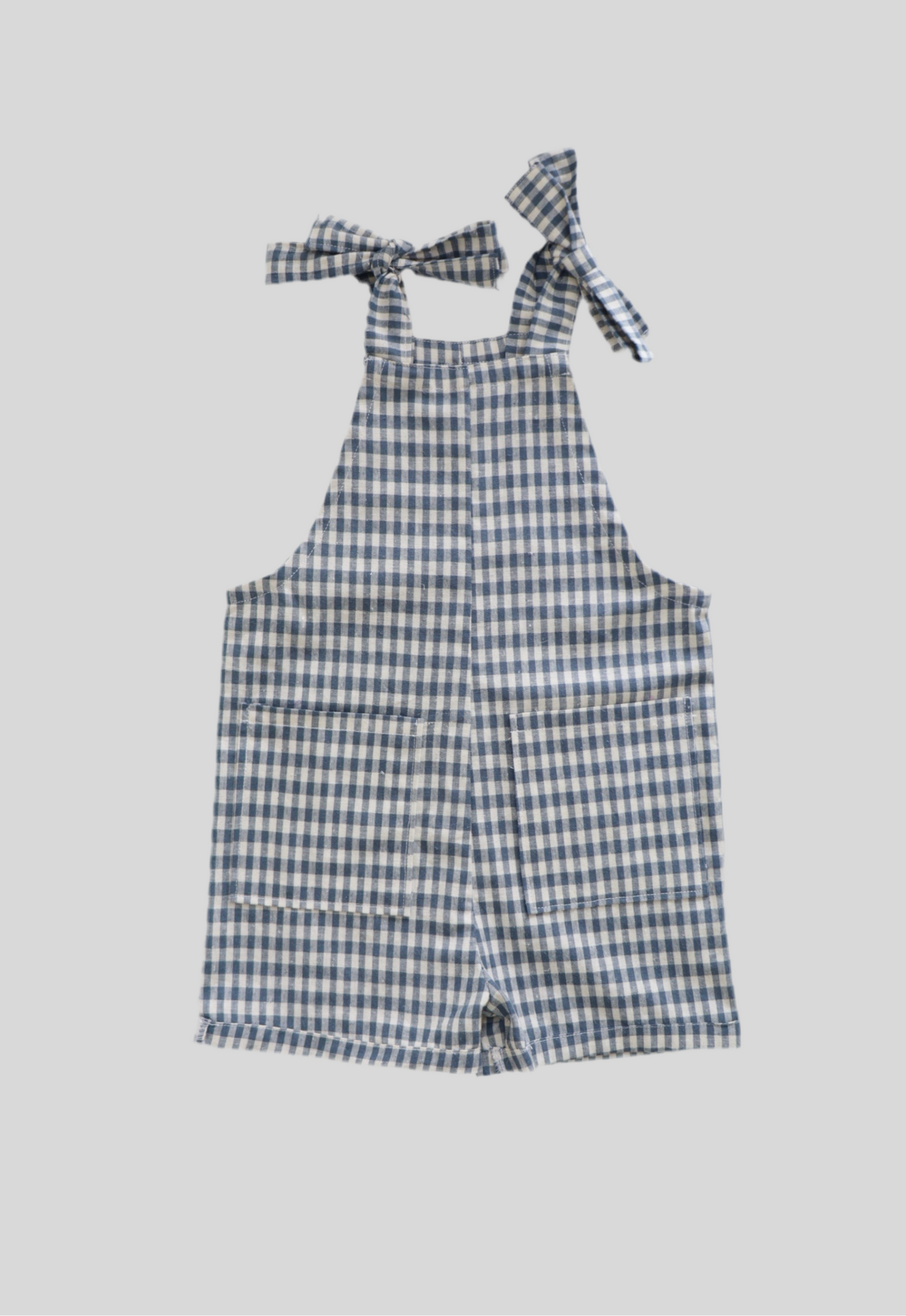 Little Dungarees with ties - Blue Check