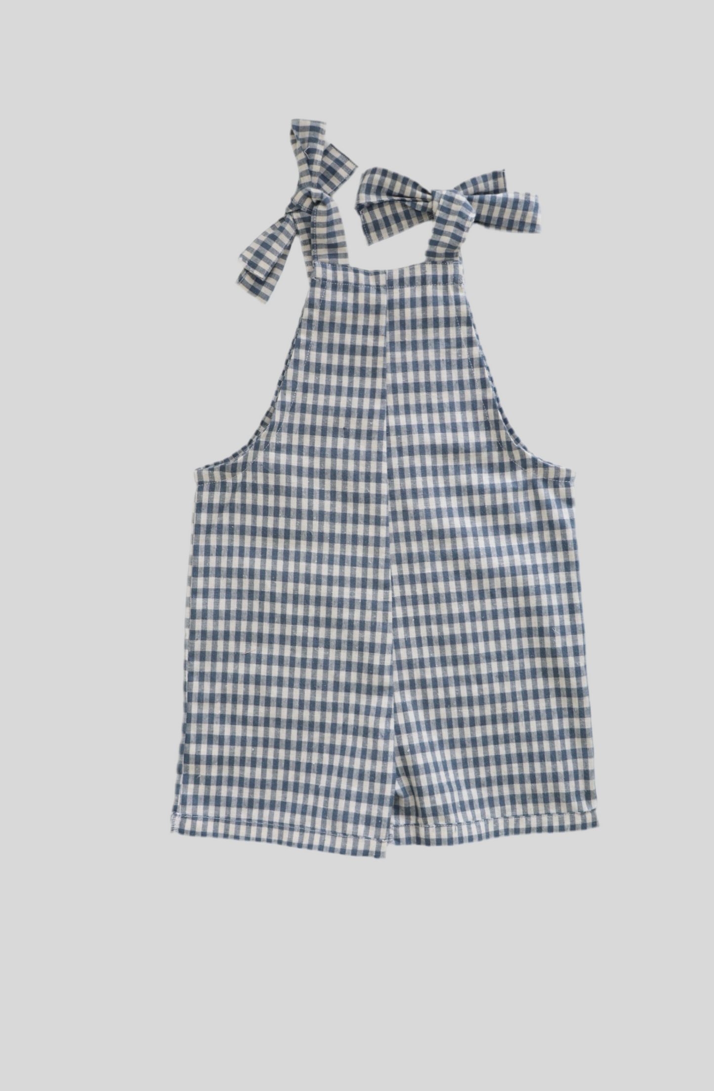 Little Dungarees with ties - Blue Check