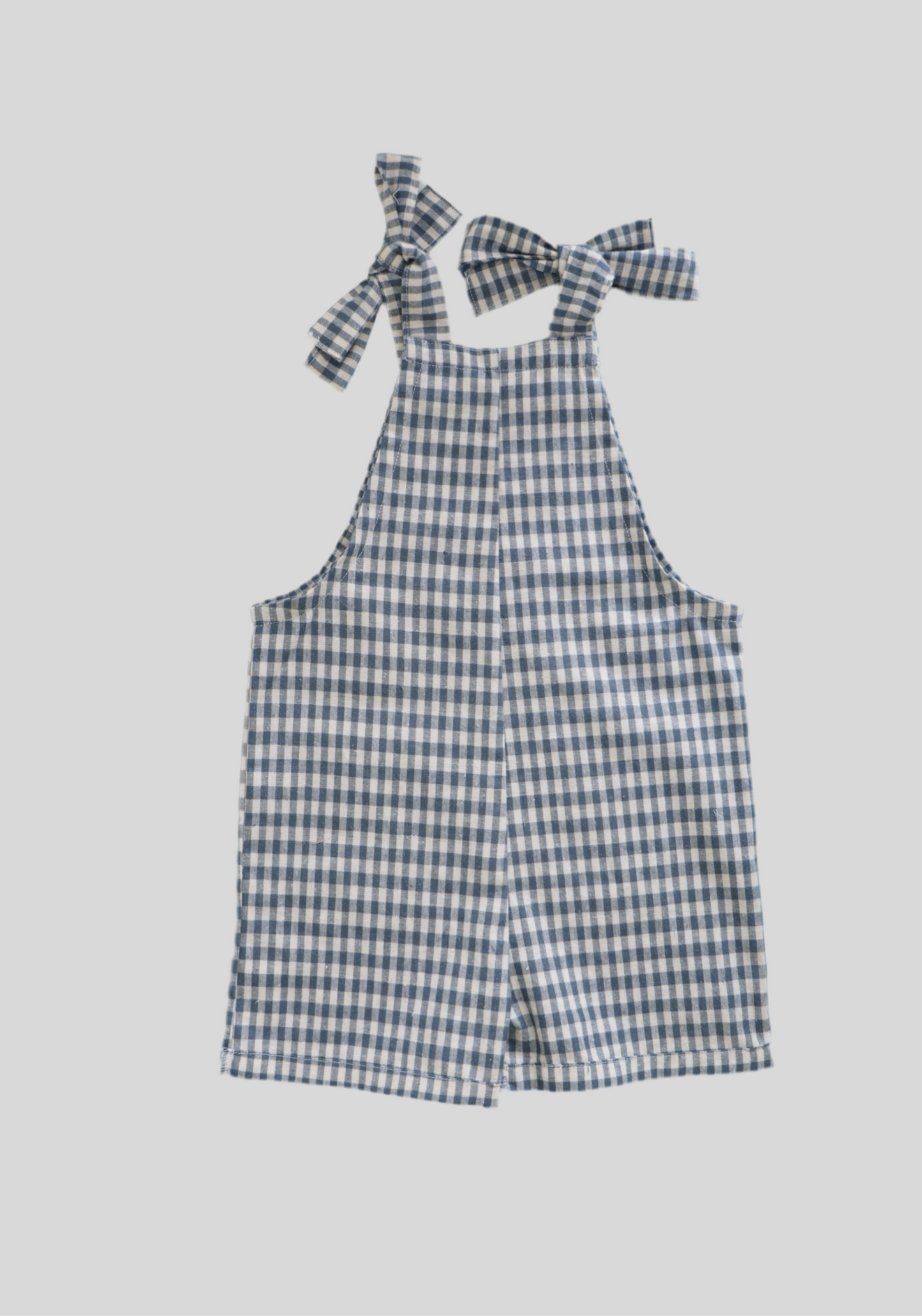 Little Dungarees with ties - Blue Check