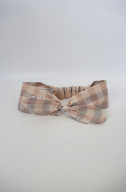 Headbow - Pink Check Print