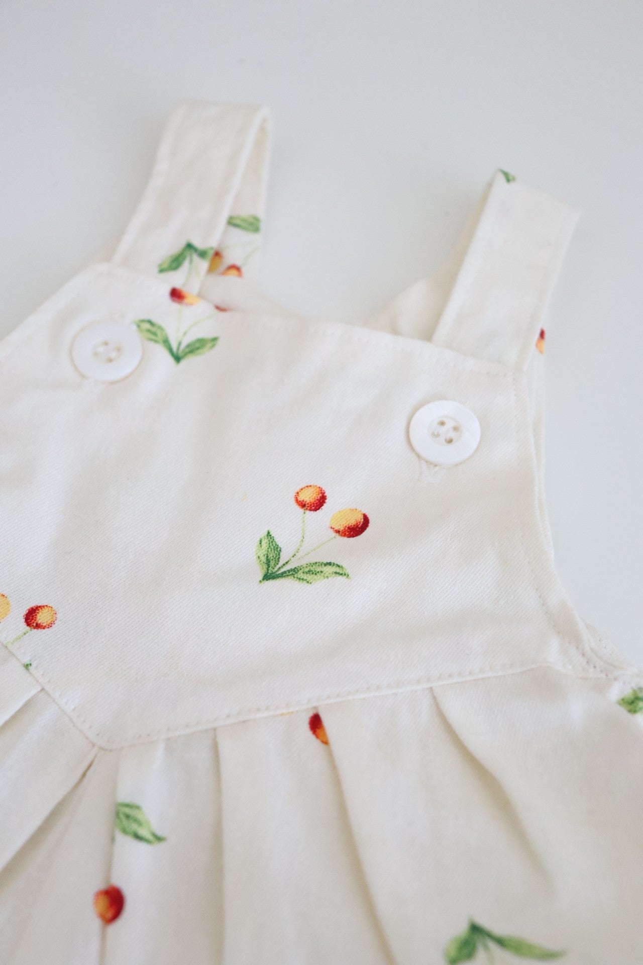 The Little Pleated Romper - Cherry